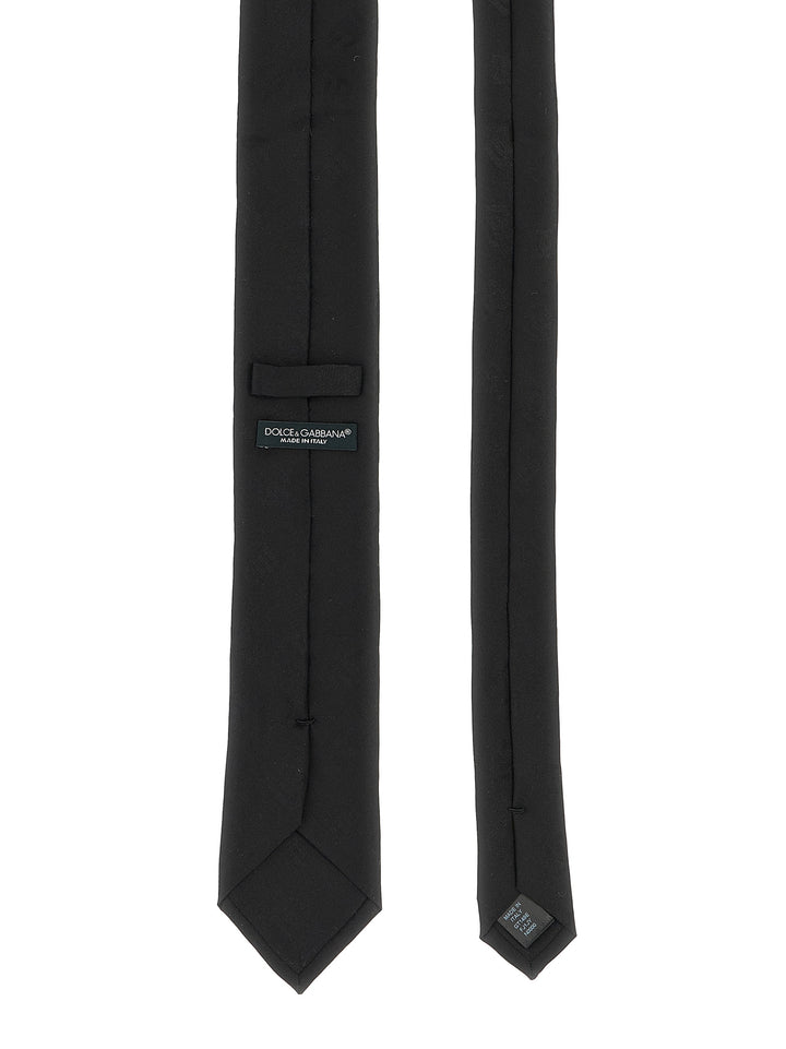 Dolce & Gabbana Jacquard Logo Tie Ties and Papillon - Black | eef29df0c769241fb7dfa9db5656c0da8abfd9ea