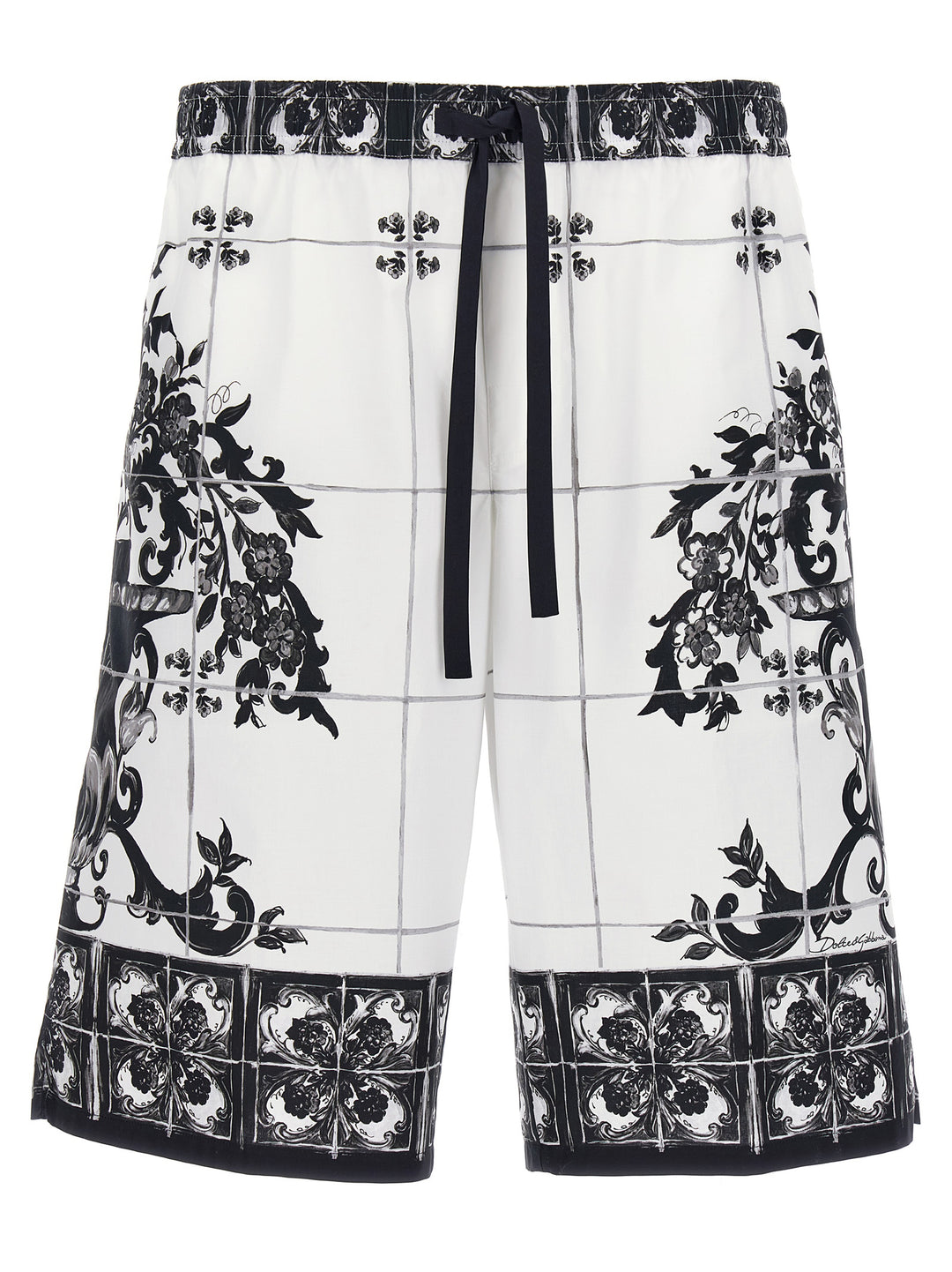 Dolce & Gabbana Maiolica Bermuda and Short - White/Black | 8eb86e3309671698f9457d56ea627b6956ecb638