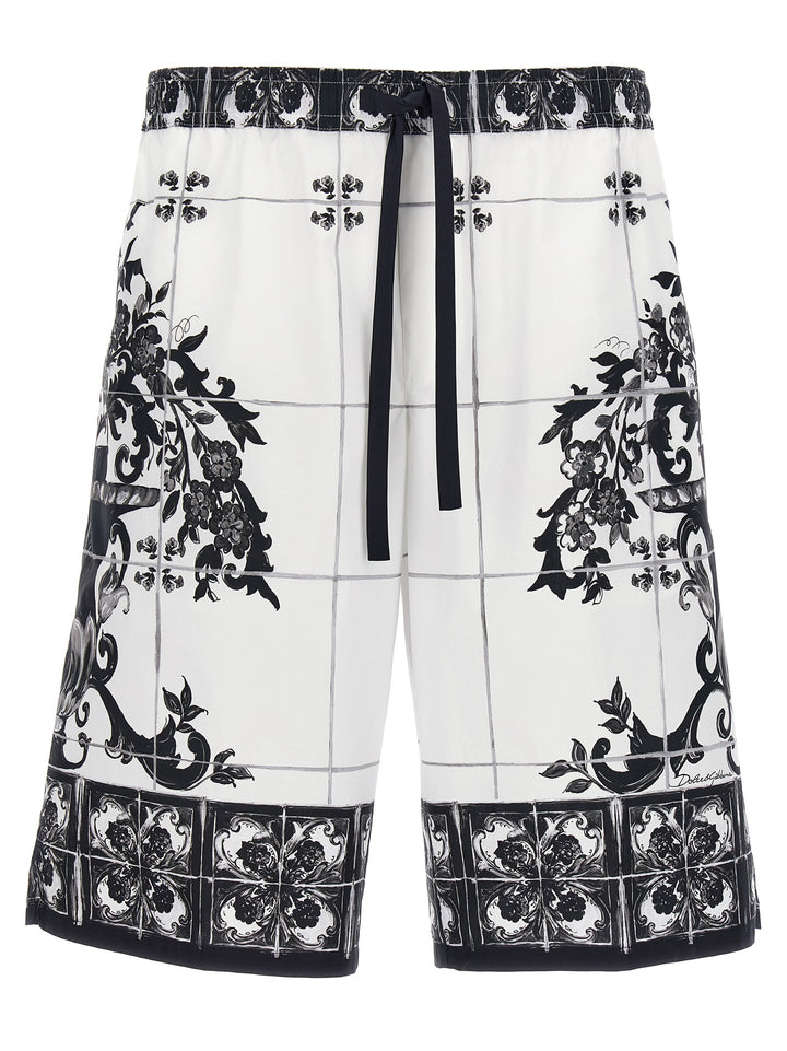 Dolce & Gabbana Maiolica Bermuda and Short - White/Black | 8eb86e3309671698f9457d56ea627b6956ecb638