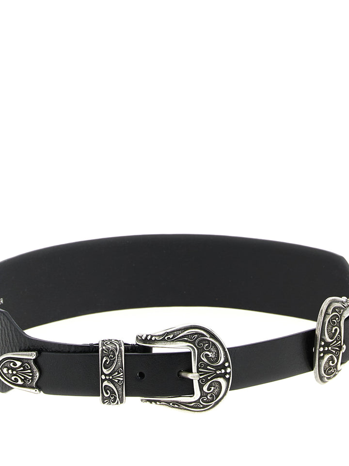 Golden Goose Double Buckle Belts - Black | 5dcd15e23c70bcb6a0b873ba043b6da3650bedf4