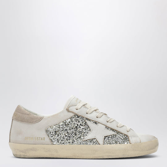 White/Platinum Glitter Super-Star Sneakers
