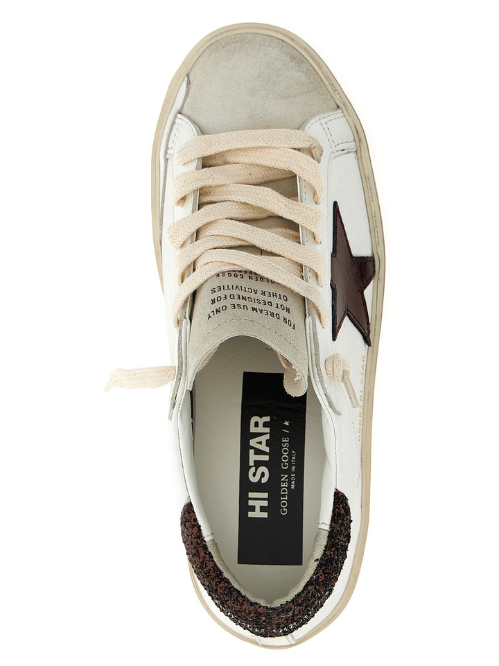 Golden Goose Hi Star Sneakers - Brown | c451414e870623f60fe890fb7995e5577c88135d