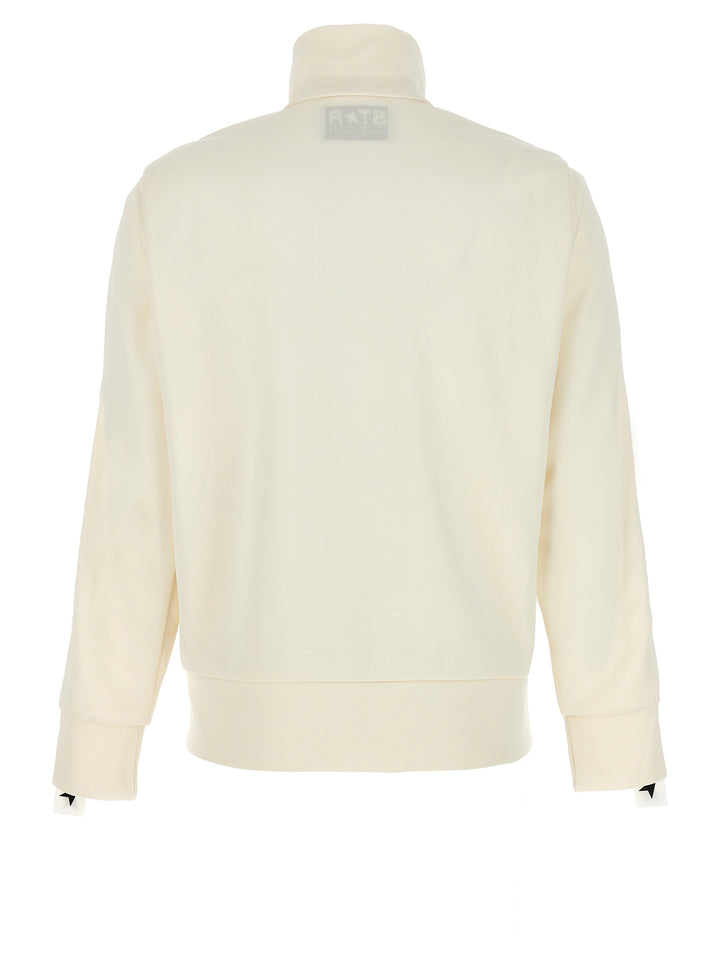 Golden Goose Zipped Track Sweatshirt - White/Black | cbe3b260f9f34d0f8335ed32f33551fecade56bd