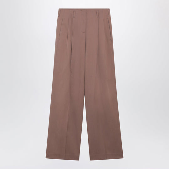 Straight-Leg Bronze Pink Virgin Wool Trousers