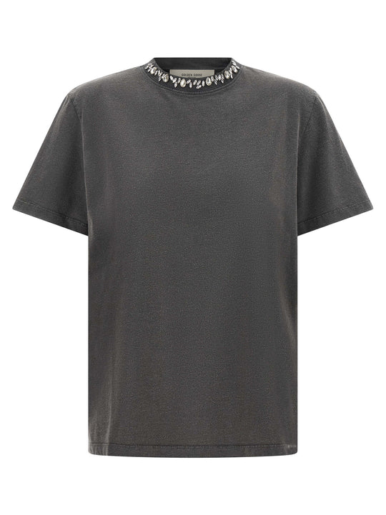 Cabochon Crystal T-Shirt Gray
