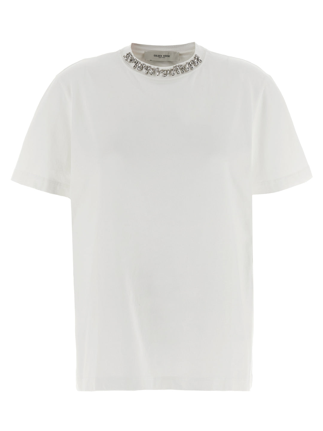 Golden Goose Crystal Crew Neck T-shirt - White | e23a6de709b22a73451bc772a0594825337ad2b0
