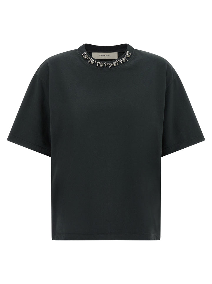 Golden Goose Crystal Crew Neck T-shirt - Black | 0005daeb7c8f3ed82effbe59dda7414f12089cd9
