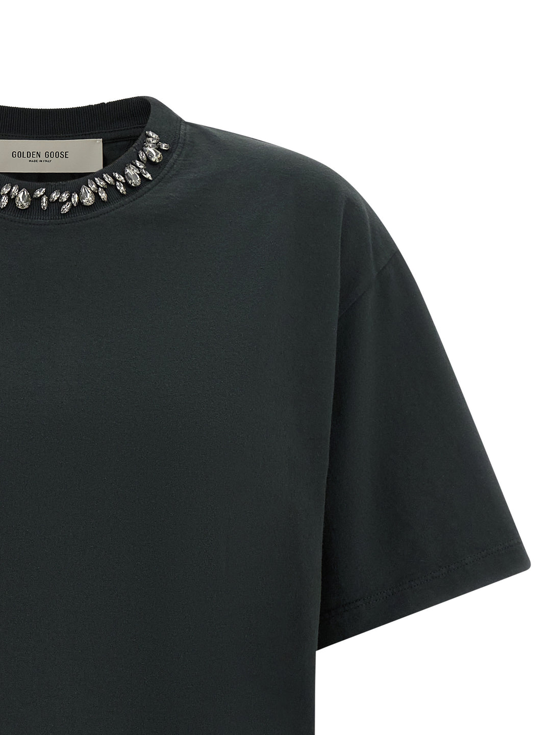 Golden Goose Crystal Crew Neck T-shirt - Black | becbea2790582e497a1e2074bb500cd85f631353