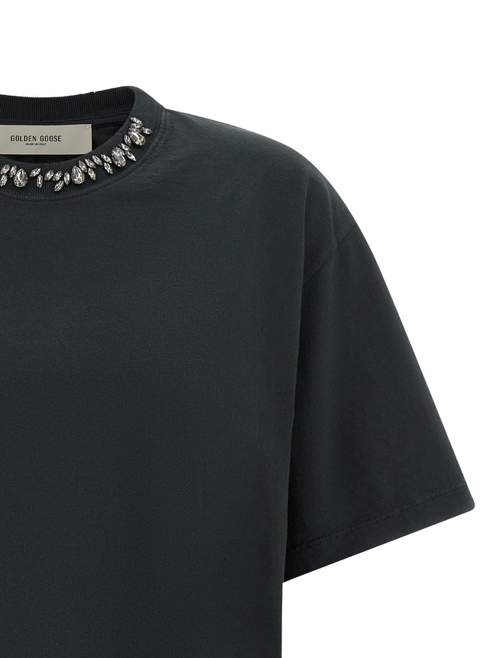 Golden Goose Crystal Crew Neck T-shirt - Black | becbea2790582e497a1e2074bb500cd85f631353