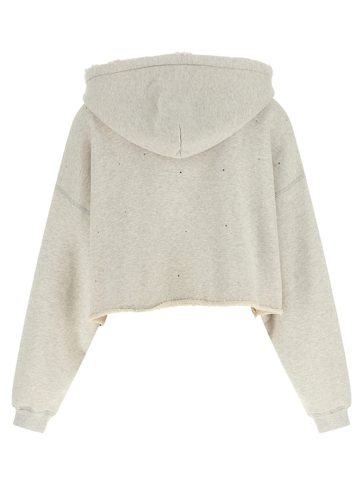 Golden Goose Crystal Hoodie Sweatshirt - Gray | f22fe75a7eaf7482edec4802921625fa8283b6fa