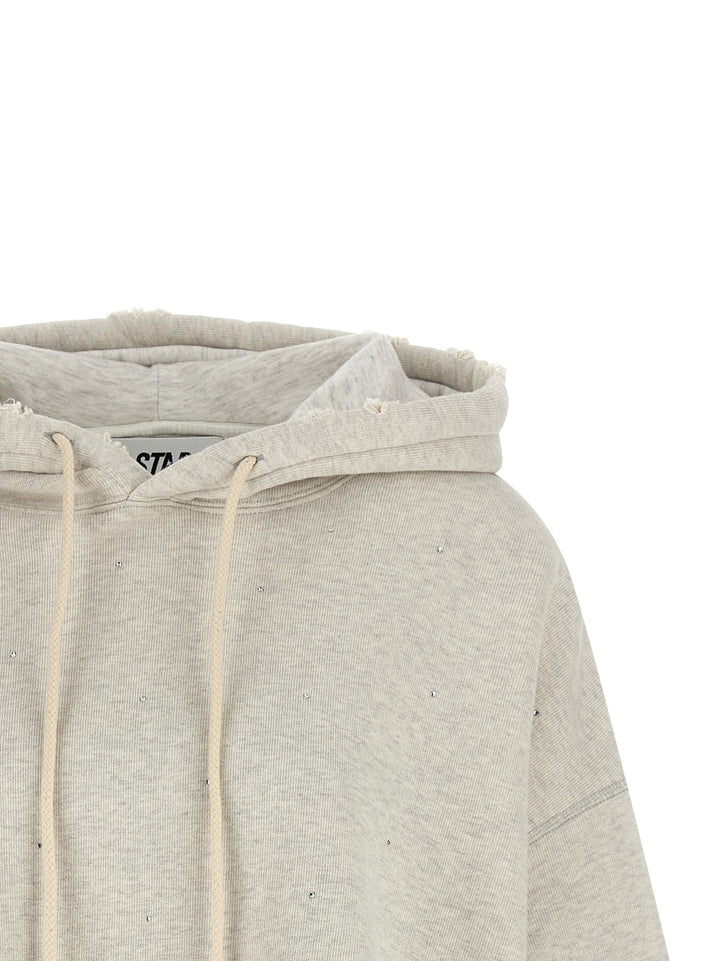 Golden Goose Crystal Hoodie Sweatshirt - Gray | 9388f16d7d68c4c0799f55d61051d81f8ec277b6