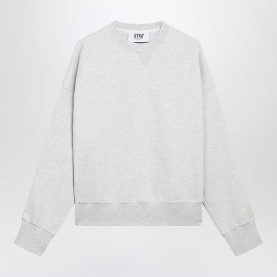 Women's Star Cropped Oversized Cotton Hoodie In Grey