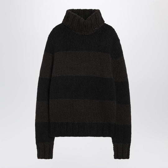 Striped Wool-Blend Turtleneck Sweater