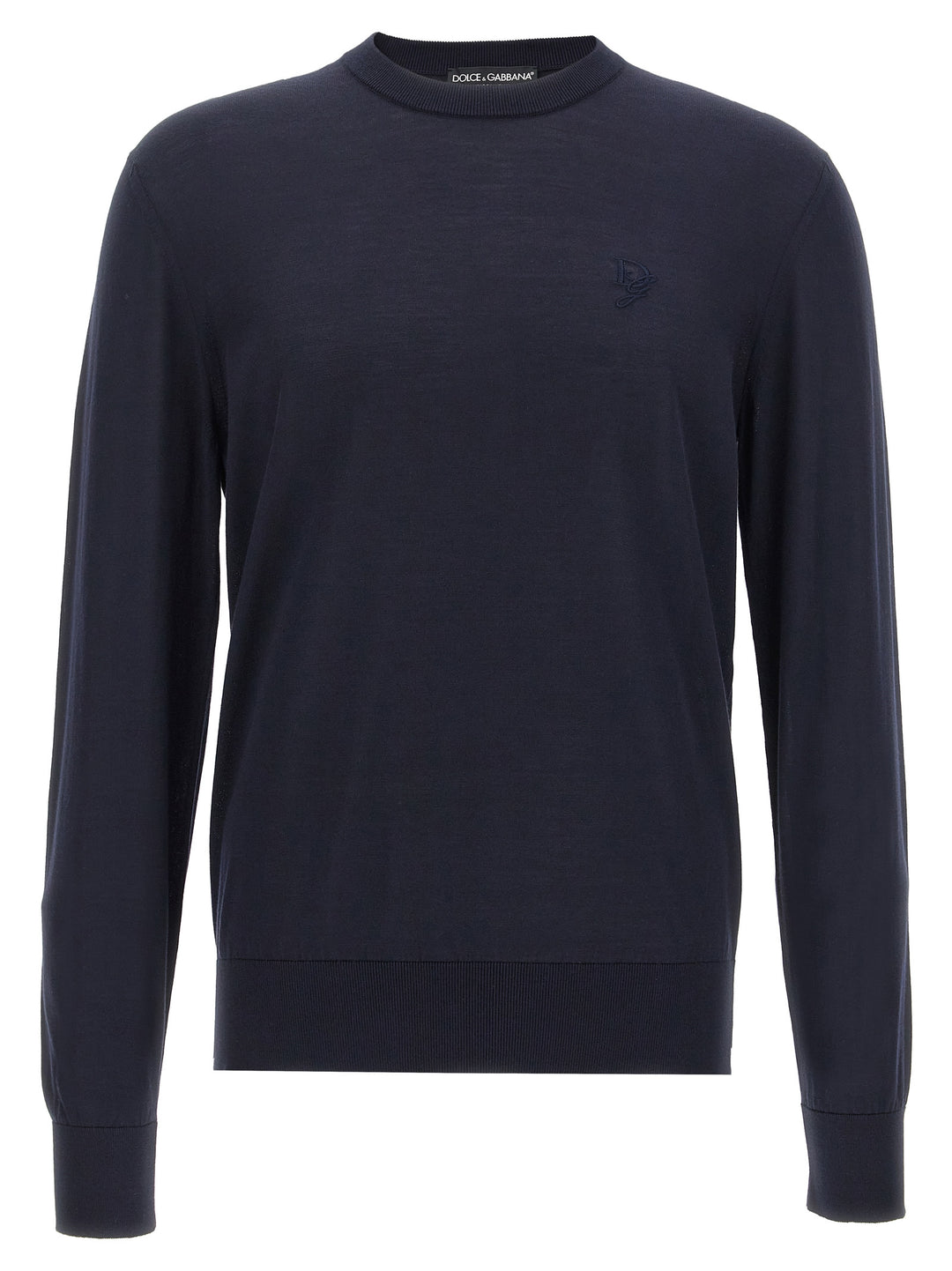 Dolce & Gabbana Logo Embroidery Sweater Sweaters and Cardigans - Blue | 8392a504f9bff7a4c56b1e5be7f3657dd62c3cf9