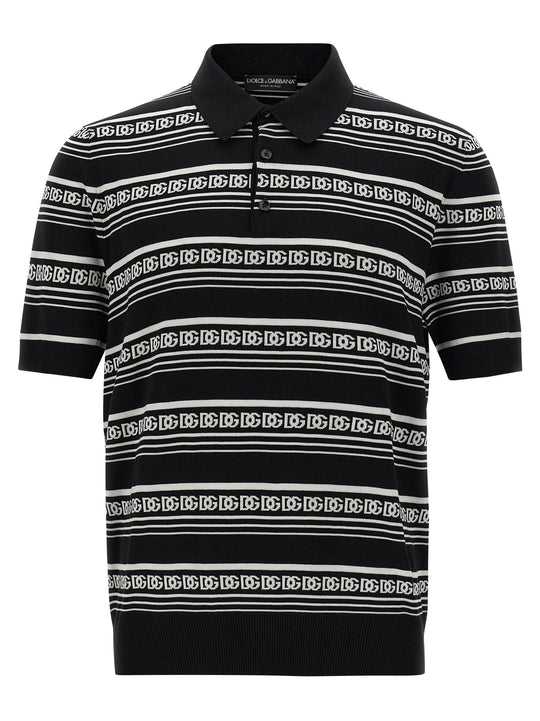 Knitted Shirt Polo White/Black