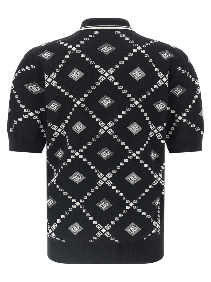 Dolce & Gabbana Knitted  Shirt Polo - White/Black | 55a7b804e2eb1d9b34017b6c020ba7ff95a4be62