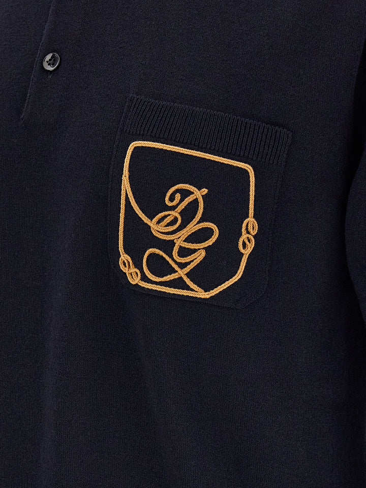 Dolce & Gabbana Logo Embroidery  Shirt Polo - Blue | 7360df90daf0ae4433b0c64b3f78759650b38f27