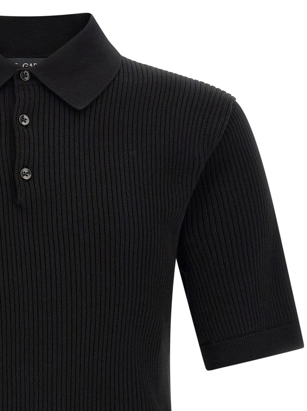 Dolce & Gabbana Micro-Ribbed  Shirt Polo - Black | c0a9ccbc4dad6278385da902e1c5e6478dc7be9d