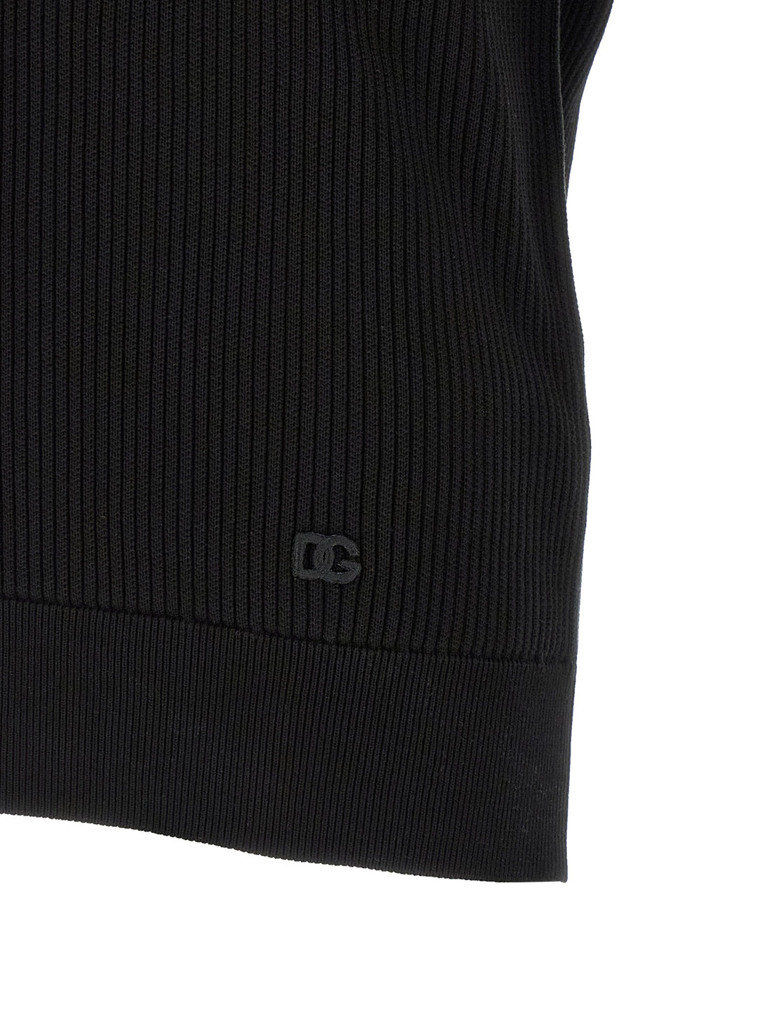 Dolce & Gabbana Micro-Ribbed  Shirt Polo - Black | dd7a0c85afbfb4483b5561e90c5903ee60bf461f