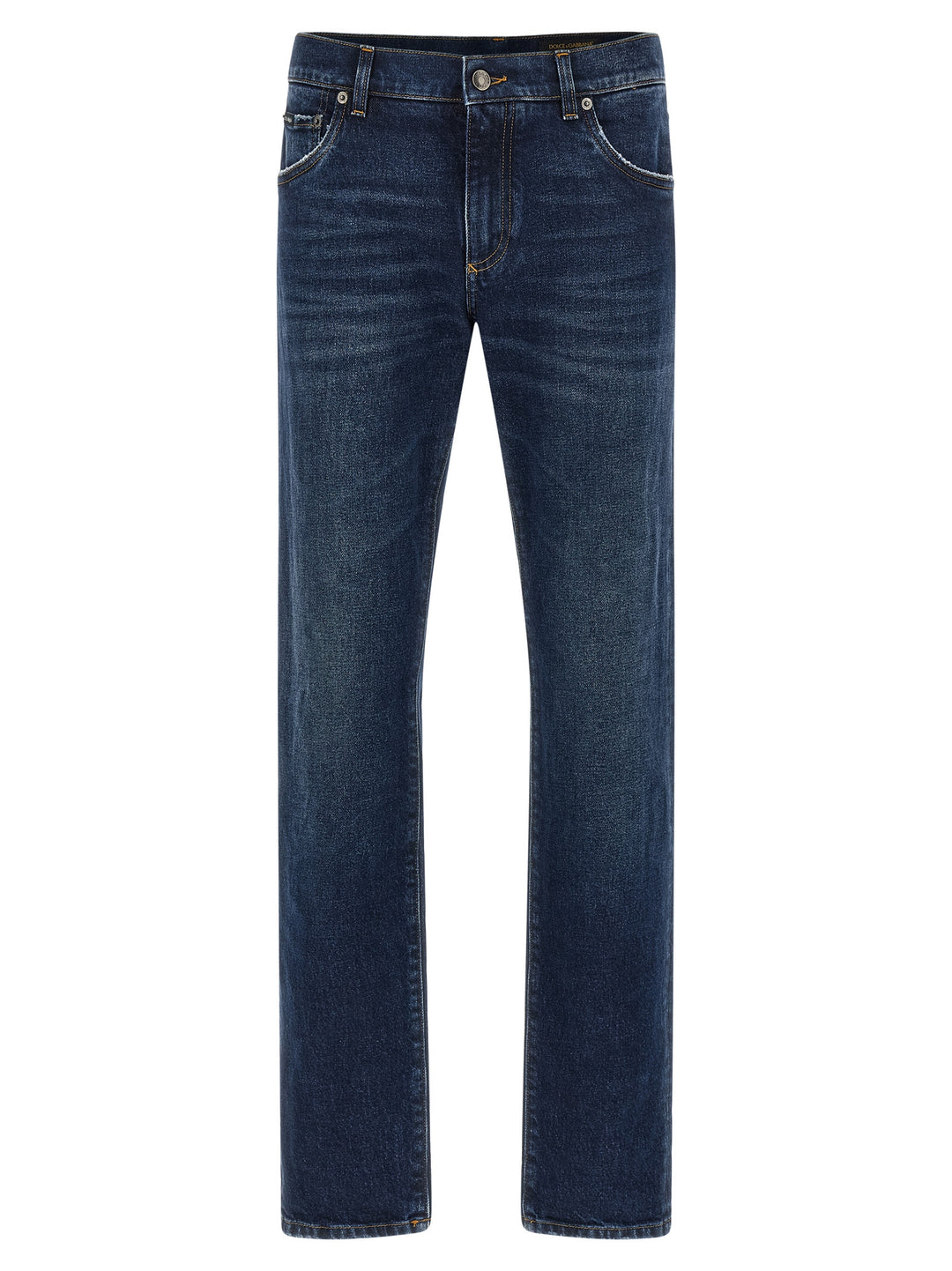 Dolce & Gabbana Logo Plaque Jeans - Blue | 5994af19521b4ff5b25e4add41680f1ea9c17caf