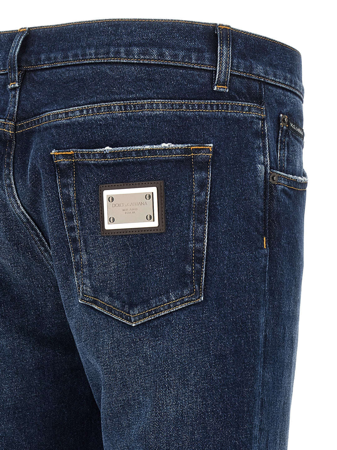 Dolce & Gabbana Logo Plaque Jeans - Blue | cdb6ea68ef1662515ac49c03c4a56e350ce956f6