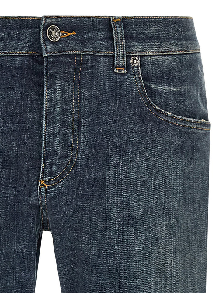 Dolce & Gabbana Used Effect Jeans - Blue | 52717c2e5e925eaaf60ceda0da4e19f35a2de1a4