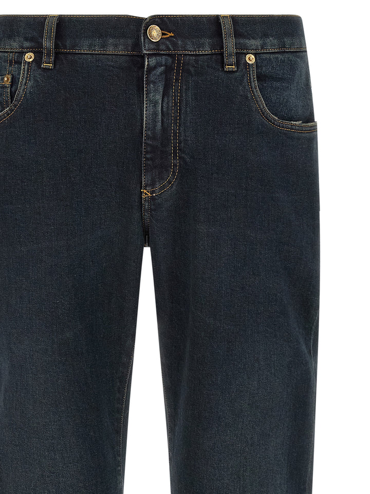 Dolce & Gabbana Logo Plaque Jeans - Blue | 662288f07cda11d2897d960d8c9606f739151716