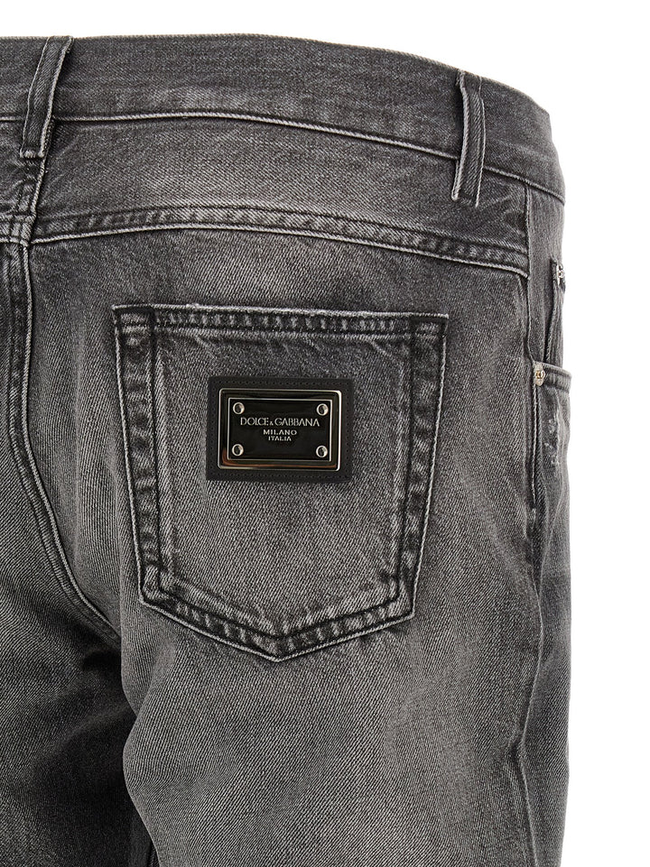 Dolce & Gabbana Distressed Jeans - Gray | 40eae3788dd42d0e498d779c29e06bfd3c33a3b5