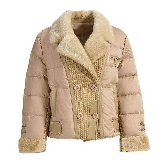 Beige Malò Jacket with Merino Wool