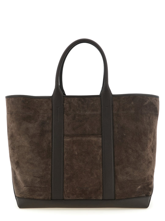 Suede Shopping Bag Tote Bag Brown