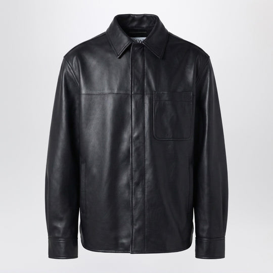 Black Leather Overshirt