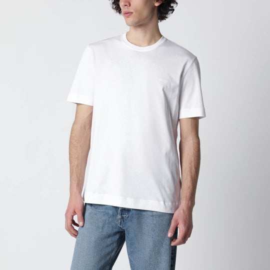 White T-Shirt With Embroidered Logo
