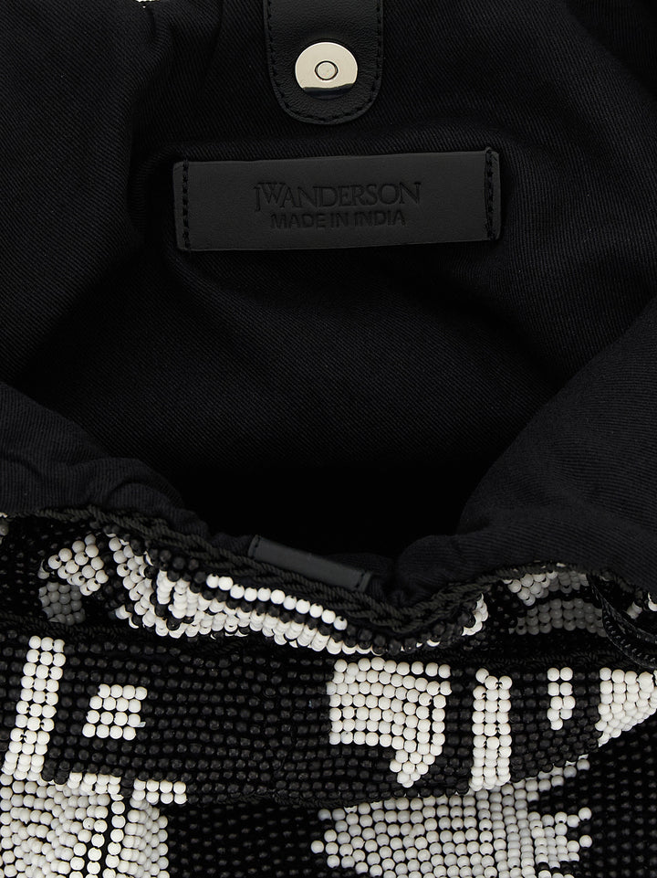J.W. Anderson Beaded Tote Bag - White/Black | e66f97003a0d0a5ca7d1ff68b80013824a63ada1