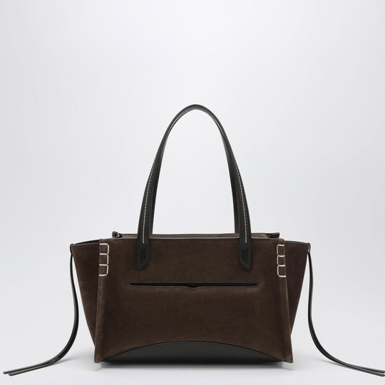 Elongated Loafer Cabas Bag In Brown Suede