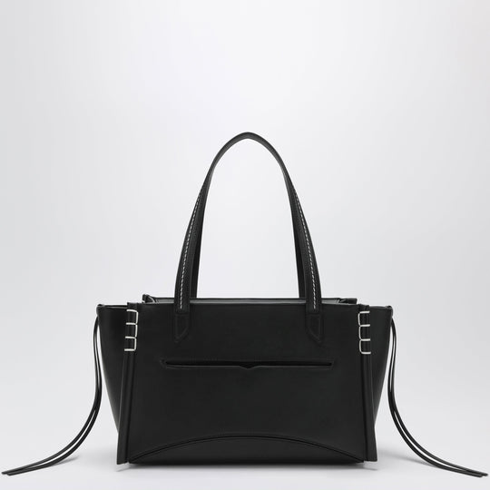 Elongated Loafer Cabas Bag In Black Leather