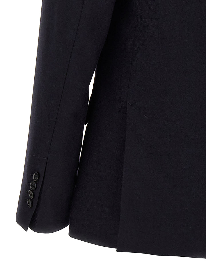 Ami Paris Single-Breasted Wool Blazer - Blue | 07819062f62e9892ba9ea2519f63d4fb18df769e