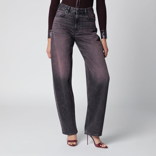 Washed Black-Pink Denim Jeans