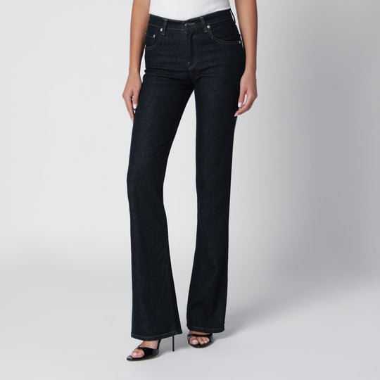 Dark Blue Jeans With Slits