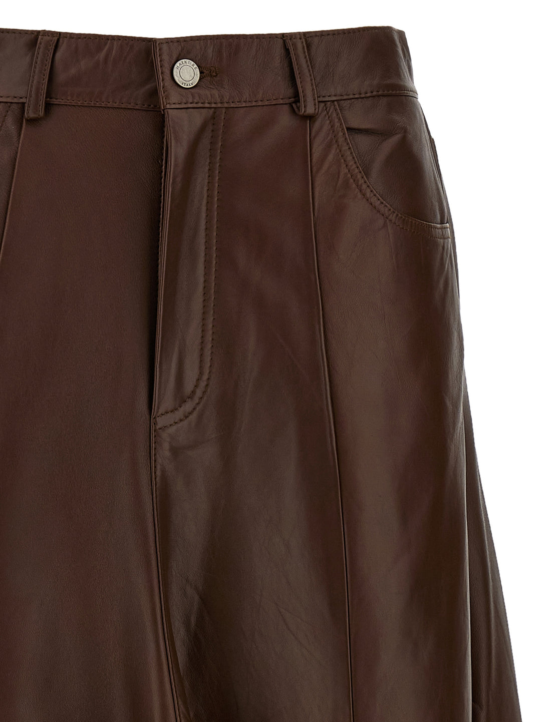 Haikure Mid Serenity Leather Skirts - Brown | 845e2ef38c4e8404303298adcbb360e905d645f6