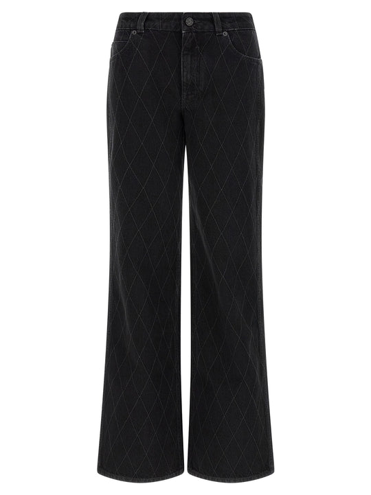 Diamond-Shaped Jeans Black
