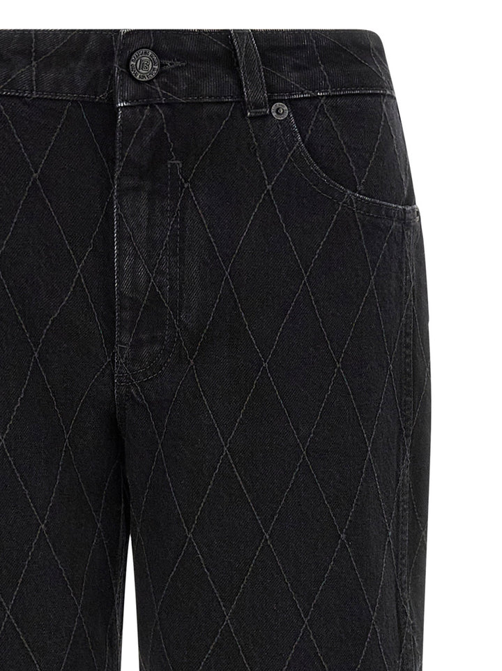 Balmain Diamond-Shaped Jeans - Black | 73ac3b795535127af49ee8f1a68727371bdfbe27
