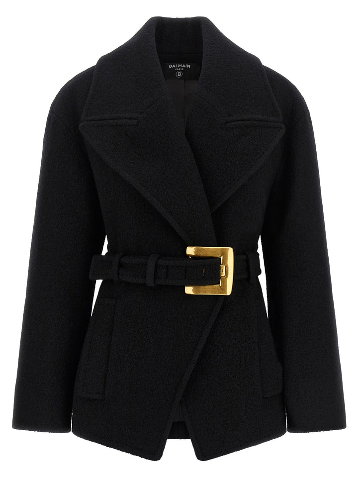 Balmain Anthem Coats and Trench Coats - Black | 731ae2463c079aca9bc5c7d647124acd13f24eff