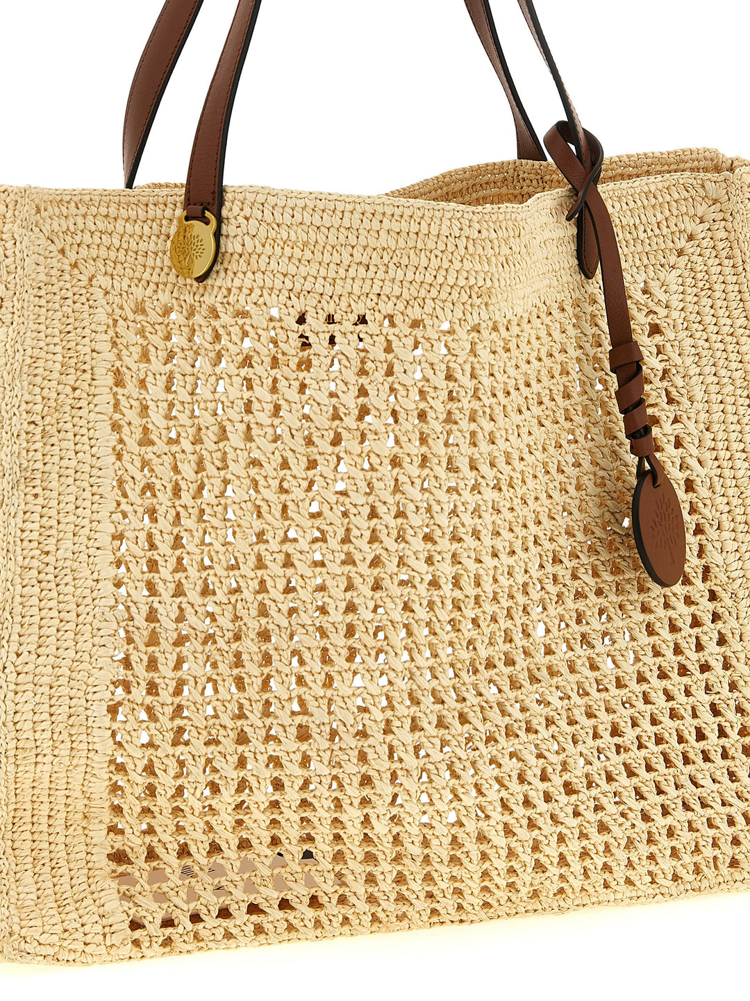 Mulberry Big Crochet Shopping Bag Tote Bag - Beige | ff1477963f58ec4cea4fac04aee38c5e3fb2160d
