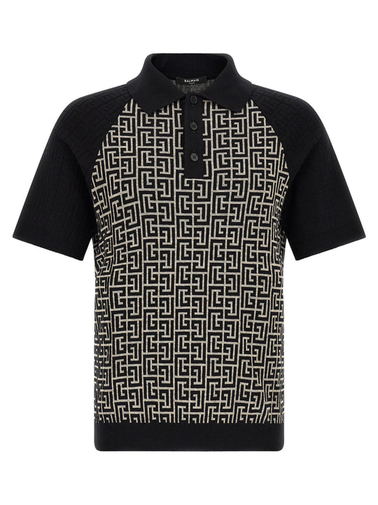 Pb Monogram Polo White/Black