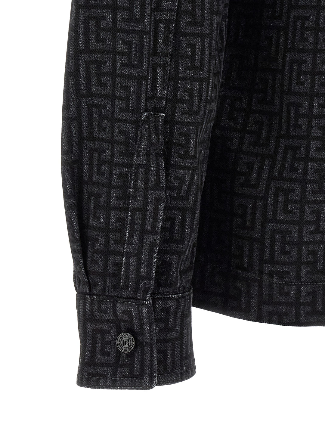 Balmain Monogram Pattern Overshirt Shirt and Blouse - Black | 99ef33541d1dd273695aee49a7e0ca42a0b03920