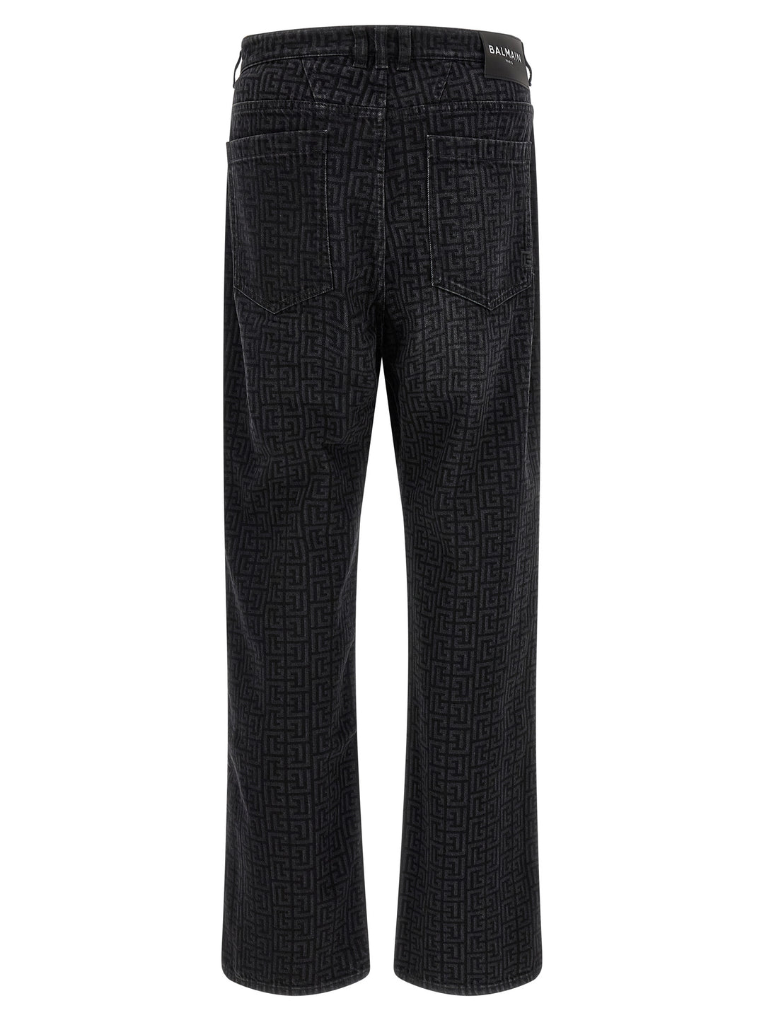 Balmain Monogram Pattern Jeans - Black | 86df3af61d8c774f73df12ea77dc40f44583df7a