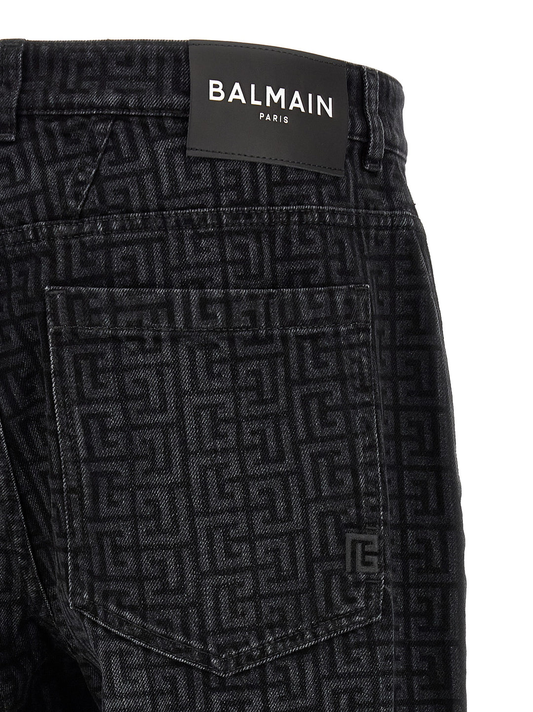 Balmain Monogram Pattern Jeans - Black | 3b446ae75ed3f791cf0a63f136aeba9598e0c013