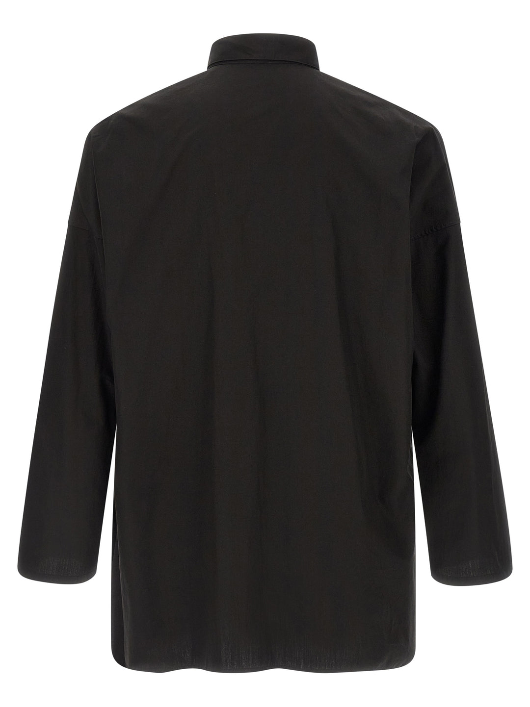 Yohji Yamamoto Collar Gather Double B Shirt and Blouse - Black | a05b5aaf07231410084b6d2af9ec209dace0035a
