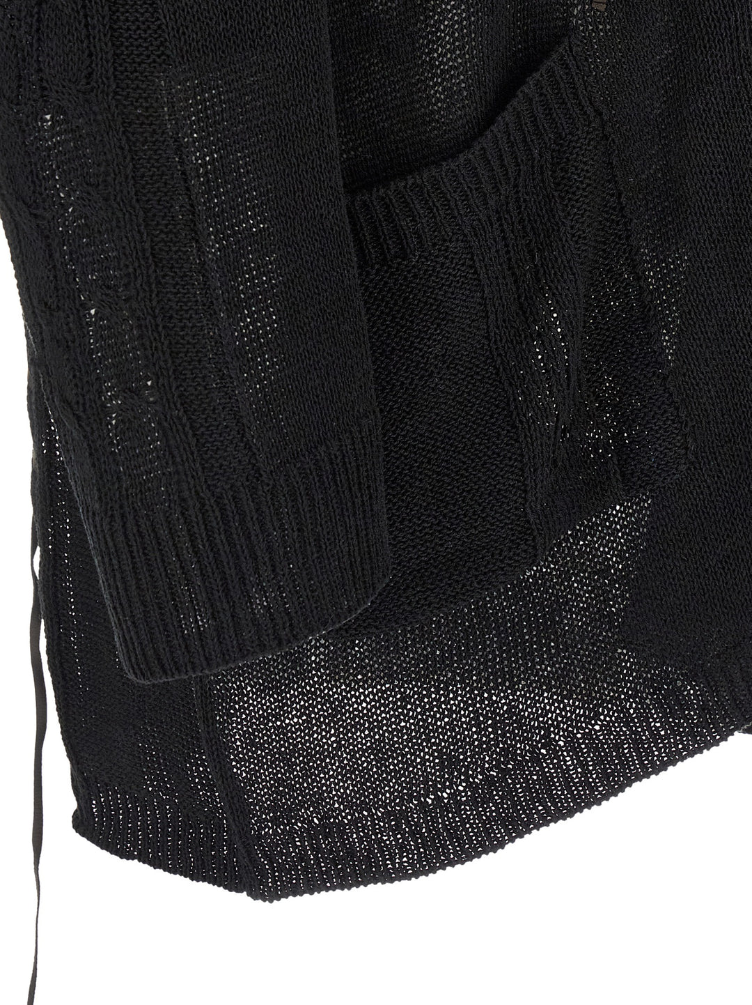 Yohji Yamamoto Lace Up Cardigan Sweaters and Cardigans - Black | fb0e08af899f12f9d118548de55f359f7675c434