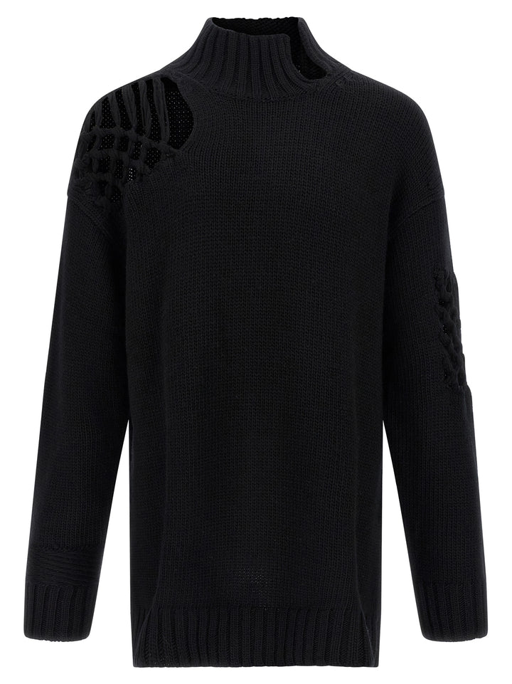 Yohji Yamamoto Macramé Insert Sweater Sweaters and Cardigans - Black | 5665840948fec393d44e7a3265746db4a1f2afd4
